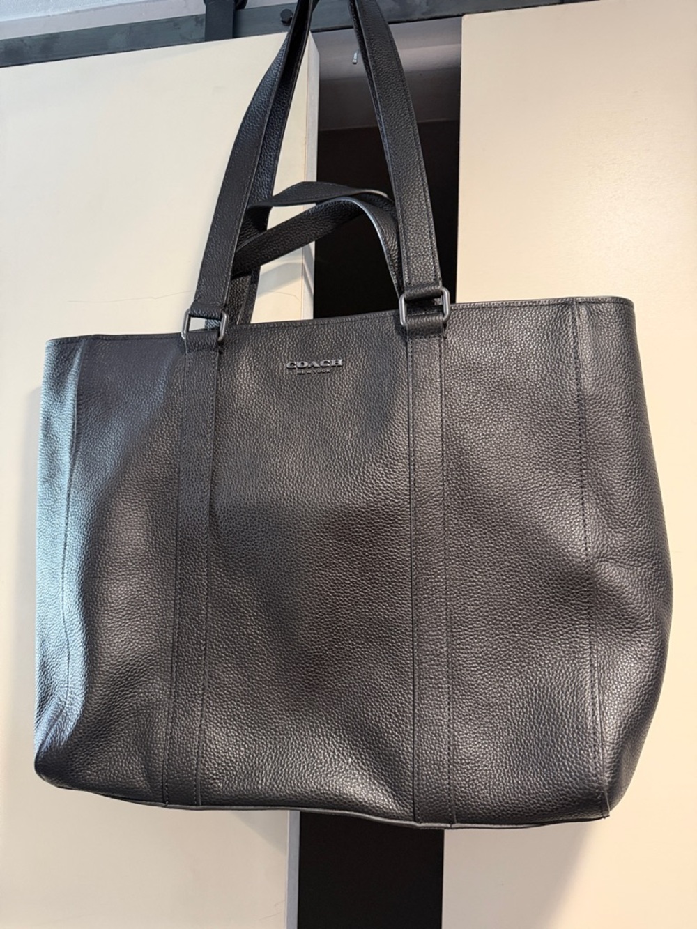 Coach Black Pebbled Leather Shoulder Tote